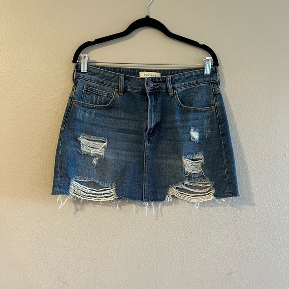 PacSun Dresses & Skirts - PacSun Blue Distressed Jean Skirt